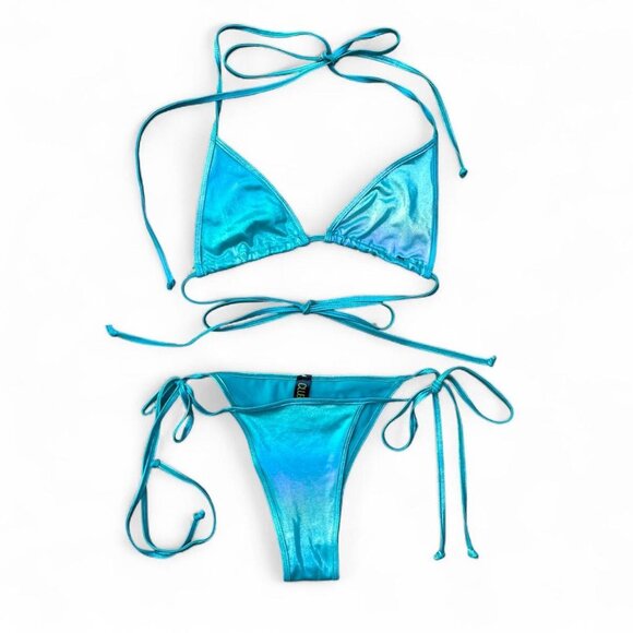 rave holographic string bikini set - Picture 1 of 7